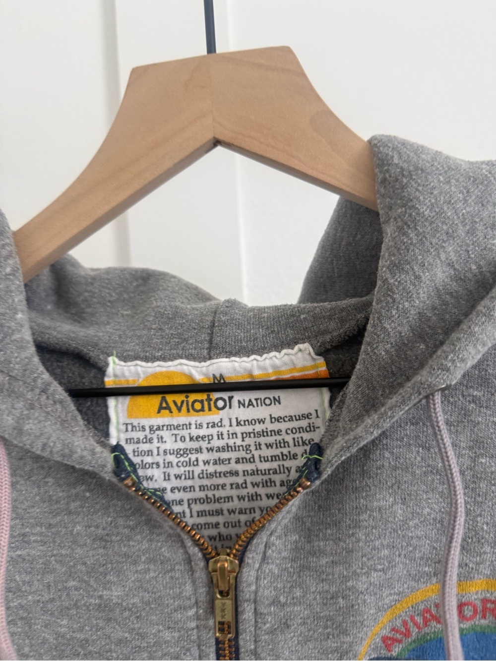 Aviator Nation Gray Zip Up Hoodie - Picture 2 of 5